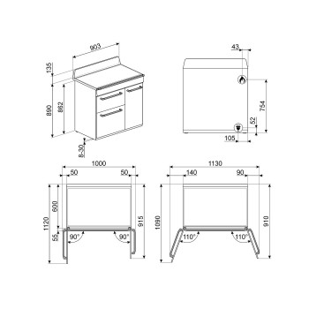 Smeg - Kuchnia wolnostojąca z płytą gazową 90x60 cm z linii Victoria TR93GR + mikser GRATIS