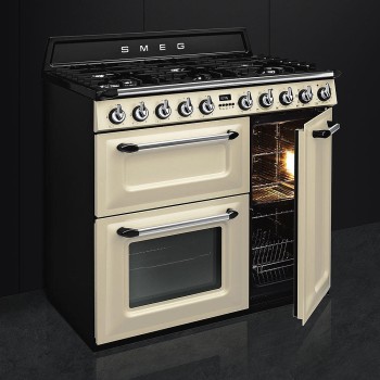Smeg - Kuchnia wolnostojąca z płytą gazową 90x60 cm z linii Victoria TR93P + mikser GRATIS