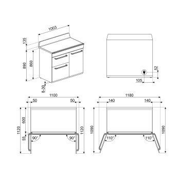 Smeg - Kuchnia wolnostojąca z płytą indukcyjną 100x60 cm z linii Victoria TR103IGR2 + mikser GRATIS