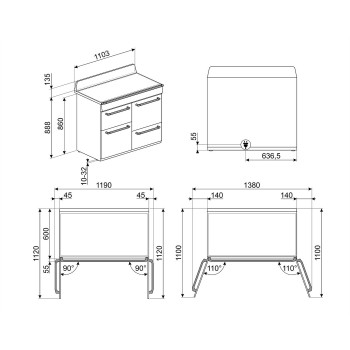 Smeg - Kuchnia wolnostojąca niebieskoszara z płytą indukcyjną 110x60 cm z linii Victoria TR4110IGR2 + mikser GRATIS
