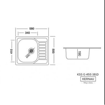 KERNAU ZLEW KSSG4551B1D LINEN - wyprzedaż ekspozycji