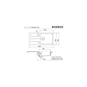 SCHOCK ZLEW FORMHAUS D-100L ONYX - wyprzedaż ekspozycji