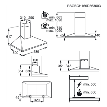 Electrolux Okap Kominkowy EFF60560OX