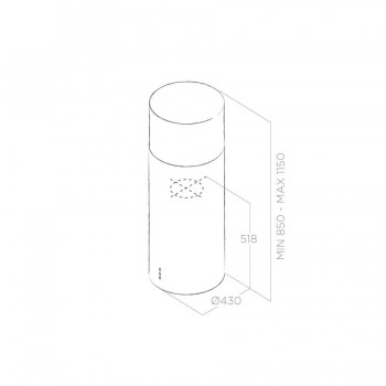 Elica Okap Wyspowy TUBE PRO ISLAND WH MAT/A/43 PRF0090718B