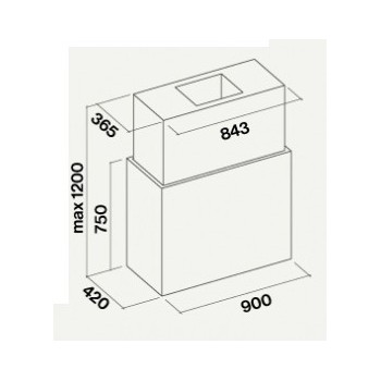 FALMEC - Design Laguna Isola 90 H75 panelowy Okap wyspowy