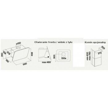 FALMEC - Design Tab 60 Okap przyścienny czarny