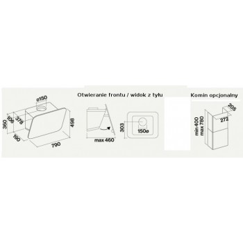 FALMEC - Design Tab 80 Okap przyścienny czarny
