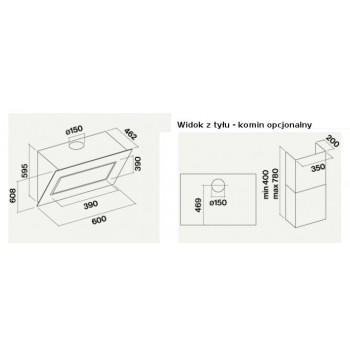 FALMEC - Design Quasar 60 Okap przyścienny biały
