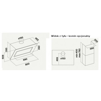 FALMEC - Design Quasar 80 Okap przyścienny biały