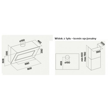 FALMEC - Design Quasar 90 Okap przyścienny biały