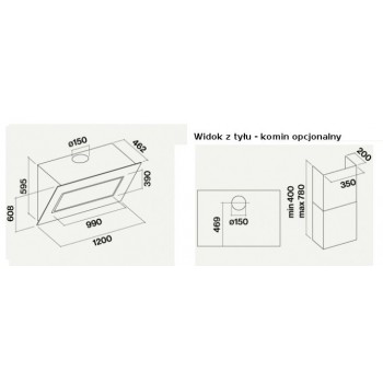 FALMEC - Design Quasar 120 Okap przyścienny biały