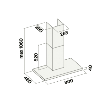 FALMEC - Design Lumen 90 800 m³/h Okap przyścienny