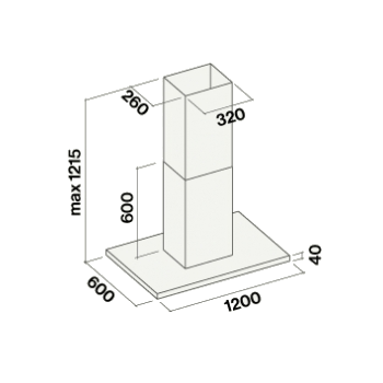 FALMEC - Design Lumen Isola 120 800 m³/h Okap wyspowy