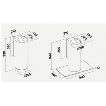 FALMEC - Design Polar 35 Okap przyścienny