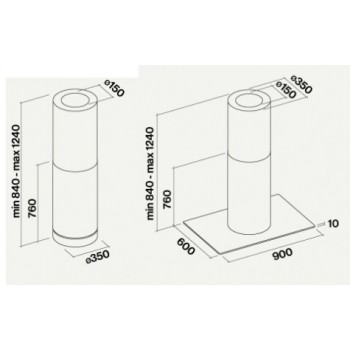 FALMEC - Design Polar Isola 35 Okap wyspowy