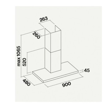 FALMEC - Design Luce 90 Okap przyścienny czarny