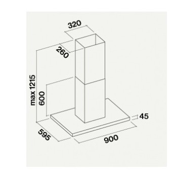 FALMEC - Design Luce Isola 90 Okap wyspowy czarny