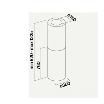 FALMEC - Polar Black Isola 35 Okap wyspowy