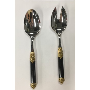 BUGATTI RINASCIMENTO GOLD BLACK - Zestaw łyżek do sałatek