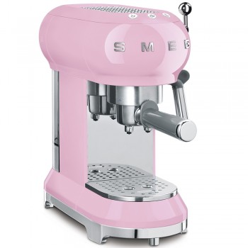 SMEG - Ekspres kolbowy, pastelowy róż ECF01PKEU