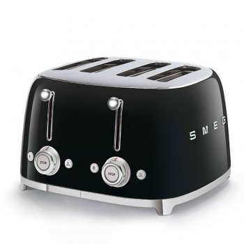 SMEG - Toster na 4 kromki, czarny TSF03BLEU