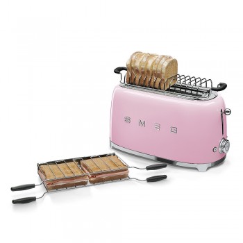 SMEG - Toster na 4 kromki, pastelowy róż TSF02PKEU