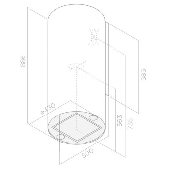 Elica - Okap naścienny TUBE PRO BL/A/43