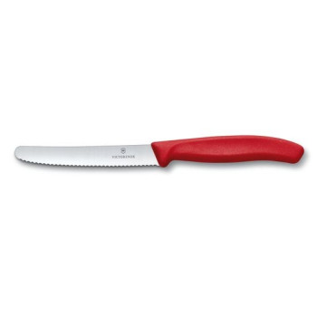 VICTORINOX - Swiss Classic - Nóż stołowy i do pomidorów czerwony