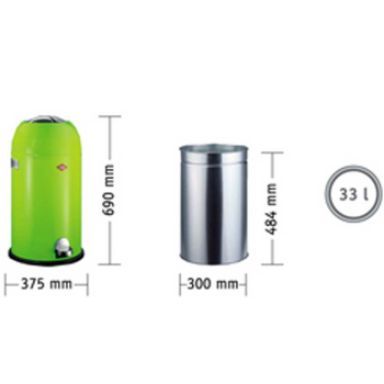 Kosz na śmieci zielony 33l Kickmaster Wesco