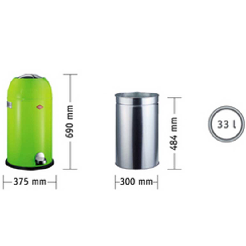 Kosz na śmieci zielony 33l Kickmaster Wesco