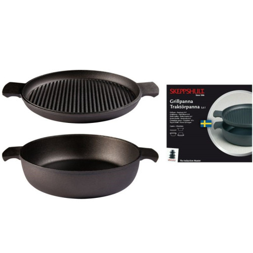 Zestaw 2 naczyń MASTER głęboka + grillowa patelnia