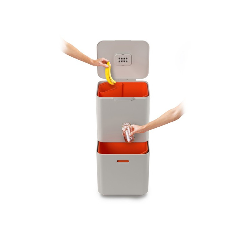 JJ - Kosz do segregacji śmieci 60l Totem Max,stone