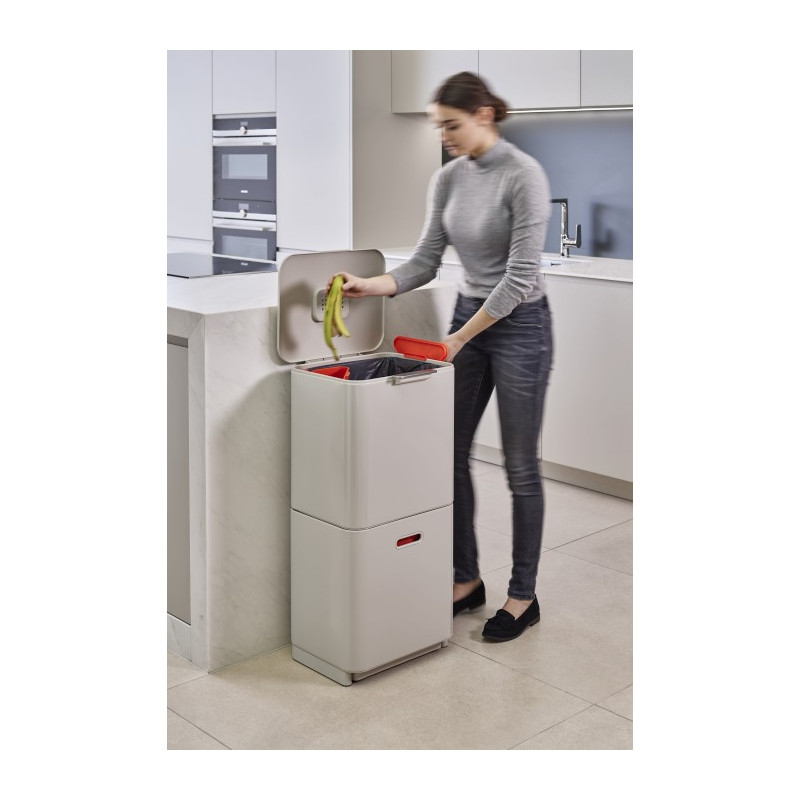 JJ - Kosz do segregacji śmieci 60l Totem Max,stone