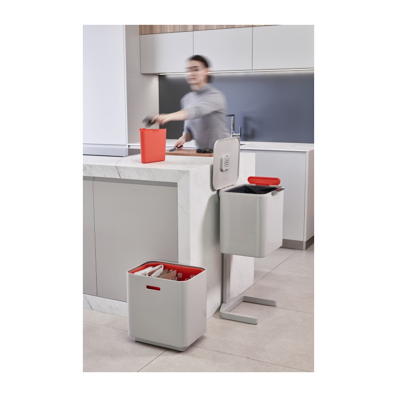 JJ - Kosz do segregacji śmieci 60l Totem Max,stone