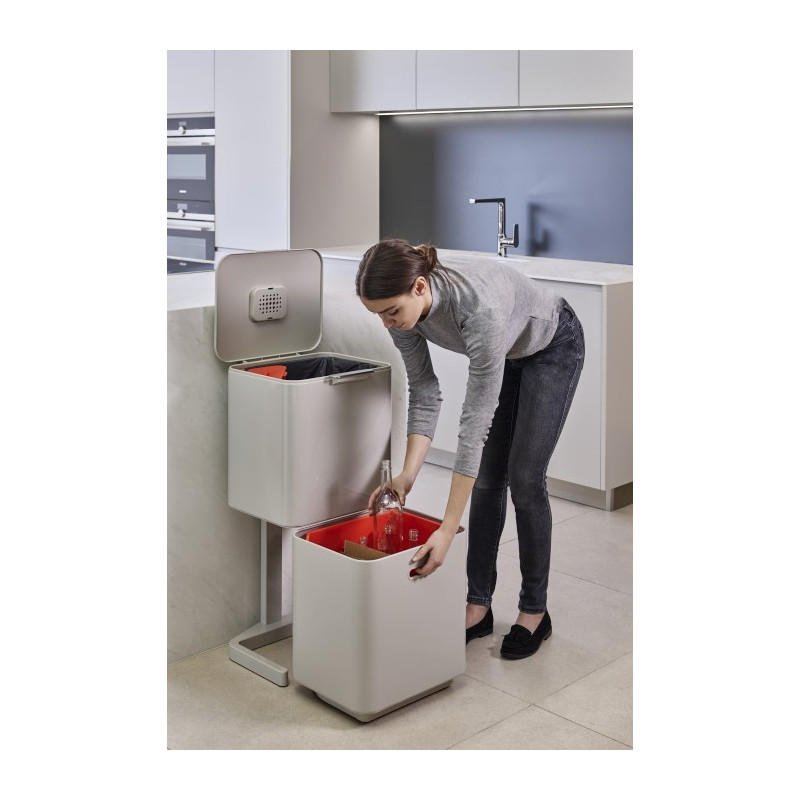 JJ - Kosz do segregacji śmieci 60l Totem Max,stone
