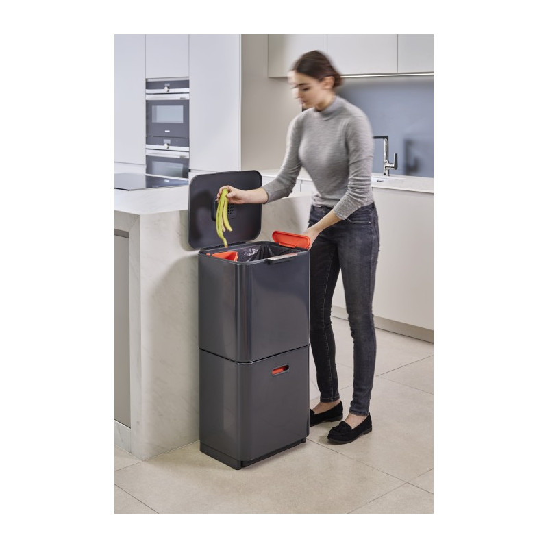 JJ - Kosz do segregacji śmieci 60l TotemMax,grafit