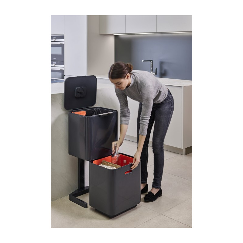 JJ - Kosz do segregacji śmieci 60l TotemMax,grafit