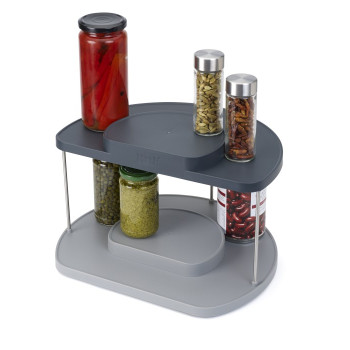 JJ - Dwupoziomowy organizer, szary, CupboardStore