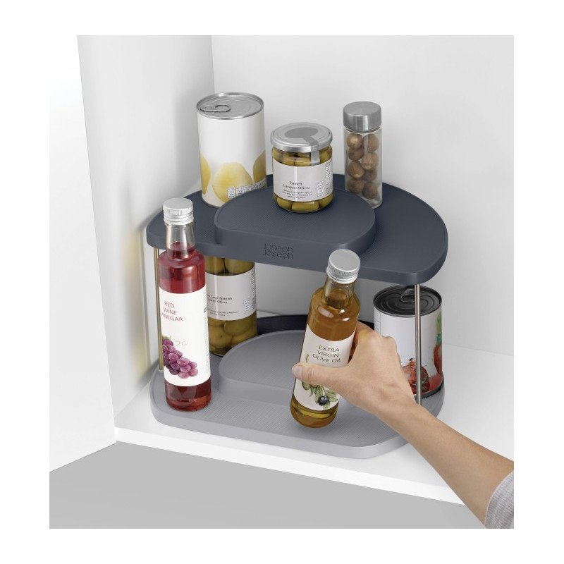 JJ - Dwupoziomowy organizer, szary, CupboardStore